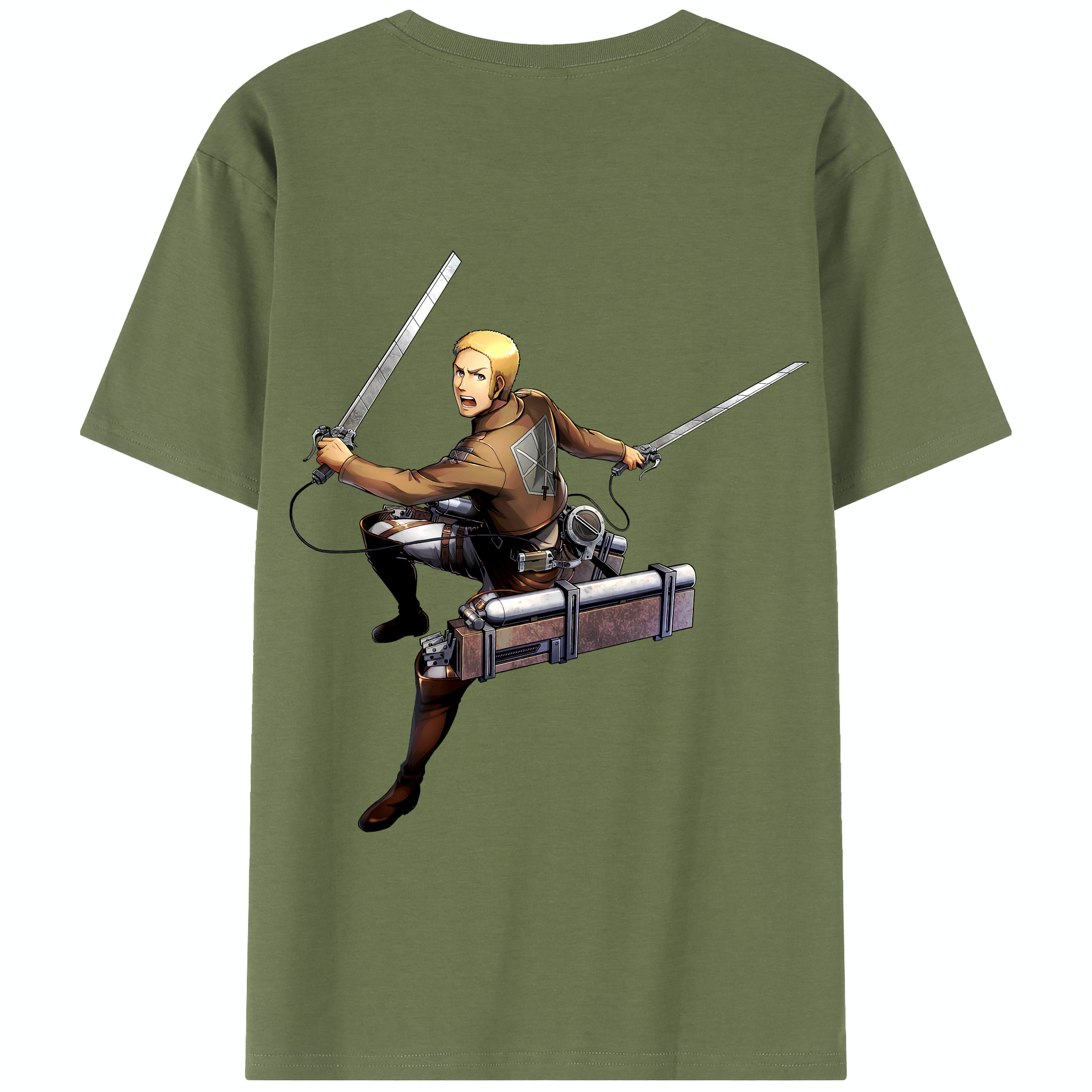 （画像用） 進撃の巨人 ライナー・ブラウン Attack on Titan Reiner Braun 綿100％半袖Tシャツ（背面プリント）